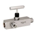 Noshok 204-MFS-EM1-PM1-HL1 1/2 NPT, Male x Female, 316 SS, EPDM O-Ring, Panel Mount, Mini T Handle, Hard Seat Multiport Valve