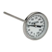 2" Bimetal Thermometer, 1/4" NPT Back Conn, 6" Stem Length, 0/150 C, .250" Diameter