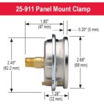 Noshok 25-911-300-psi/kPa-MIP-PMC 1/4 NPT Back Conn 2.5 SS Case Filled Gauge, Maximum Indicating Pointer, Steel Panel Mount Clamp