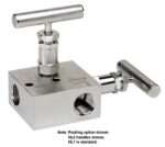 Noshok 2603/2703 & 2604/2704 Series 2-Valve Block & Bleed Manifold Valves Hard Seat & Soft Tip (0.156" Orifice)