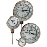 NOSHOK 50-320-060-0/450-C 5" Bimetal Thermometer, 1/2" NPT Adjustable Angle Conn, 6" Stem Length, 0/450 C, .250" Diameter