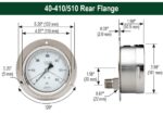 Noshok 40-510-30-vac/bar-1/4-SSRF-AP-MIP 1/4 NPT Back Conn, Stainless Steel filled vGauge