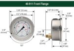 NOSHOK 40-911-5000-psi-SSRF-MIP 1/4 NPT Back Conn,4 inch Stainless Steel Case Gauge, Glycerin Filled , SS Rear Flange, Maximum Indicating Pointer - Image 2