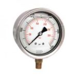 Noshok 40-901-6000-psi/kPa-1/2-SSRF-MIP 1/2 NPT Bottom Conn, Stainless Steel Pressure Gauge, Glycerin Filled SS Rear Flange, Maximum Indicating Pointer