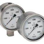 Noshok 40-502-40000-PSI-SSFF 9/16-18-UNF 2B high pressure cone 4 inch 304 SS FRONT FLANGE Liquid filled, bottom connection Extreme High Pressure Gauge