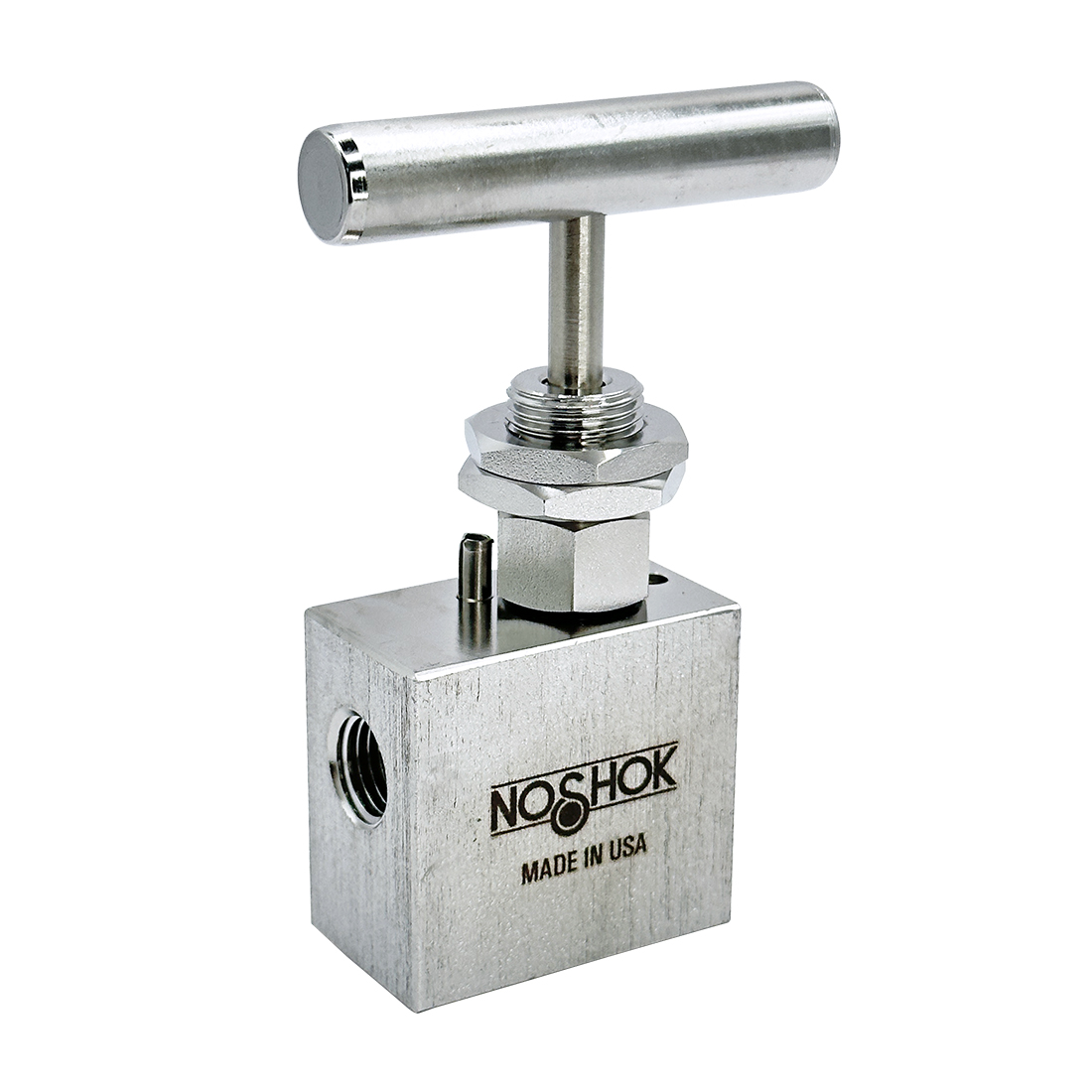 402-FFAS-PM2 (1) NOSHOK 402-FFAS-EM1-PM2 1/4 NPT, Female x Female, Angle, 316 SS, EPDM O-Ring, Panel Mount, Hard Seat Needle Valve - Image 1