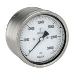 NOSHOK 40-412-20000-psi 1/2 NPT Back Conn 4 dry Stainless Steel Extreme High Pressure Gauge-20000 psi