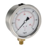 Noshok 40-901-1000-psi/kPa-MIP 1/4 NPT Bottom Conn, Stainless Steel Case Gauge,-40 Degree Service Filled, Maximum Indicating Pointer