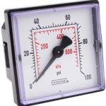 Noshok 20-148-15-psi/kPa 1/8 NPT/10-32 Female Conn 2 ABS Square Case Gauge-15 psi-kpa