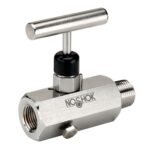 NOSHOK- 604-MFC-KZ1-PM1 1/2 NPT, Male x Female, Steel, FFKM O-Ring, Panel Mount, Hard Seat Block & Bleed Valve