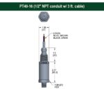 Noshok  PT40-15psig-1-1-8-16  Replaces the 615-15-1-1-8-6 Pressure Transmitter 0.25% Accuracy (BFSL), 4 mA to 20 mA Output, 1/2 NPT Male, 1/2 NPT Conduit w/ 36 in Cable Attached - Image 2