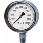Noshok 60-500-2000-PSI-SSRF-REAR FLANGE Bottom Conn.1/2 NPT 6" Liquid filled SS Pressure Gauge