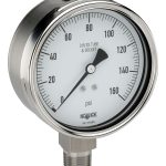 NOSHOK 40-400-60-psi/bar-MIP-ST8 1/2 NPT Bottom Conn, 4 Stainless Steel DRY PRESSURE Gauge, Maximum Indicating Pointer, 0.8 mm SS Threaded Orifice