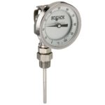 NOSHOK 30-320-240-50/500-F/C 3" Bimetal Thermometer, 1/2" NPT Adjustable Angle Conn, 24" Stem Length, 50/500 F/C, .250" Diameter