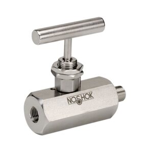 Mini Valve, Hard Seat, 7/16-20 UNF 2B Female - 7/16-20 UNF 2B Female Extended, Steel, 0.172" Orifice, Panel Mount (2 nuts)