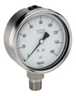 40-400-15-psi-1/4-ST8 Bottom Conn 4 Stainless Steel Gauge, 0.8 mm SS Threaded Orifice-1/4 NPT NOSHOK - Image 2