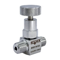 NOSHOK 102-FFC-PM2-HL3 1/4 NPT, Female x Female, Steel, Panel Mount, Round Knurled Handle Hard Seat Mini Valve