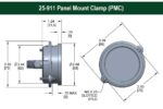 Noshok 25-911-3000-psi/bar-SG-SPMC 1/4 NPT Back Conn, 2.5 SS Case Filled Gauge, Safety Glass Lens, SS Panel Mount Clamp - Image 2