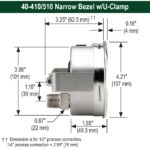 Noshok 40-510-5000-psi-1/4-SSBU 1/4 NPT Back Conn, 4 Stainless Steel Pressure Gauge, Glycerin Filled, SS Bezel w/U-Clamp - Image 2