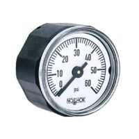 Pressure Gauge, 1" ABS Case & Socket, Copper Alloy Bourdon Tube, 60 psi, 1/8 NPT Back Conn