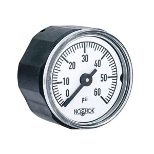 Pressure Gauge, 1" ABS Case & Socket, Copper Alloy Bourdon Tube, 60 psi, 1/8 NPT Back Conn